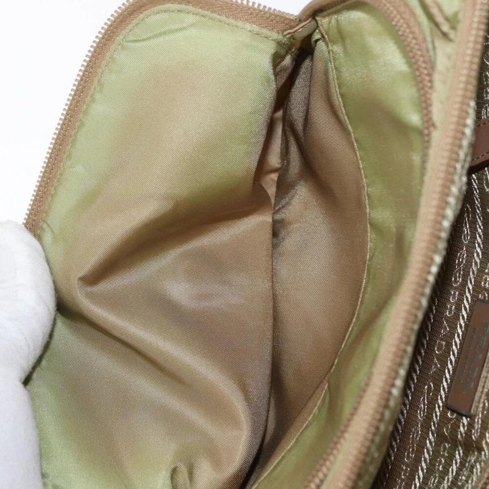 PRADA Shoulder Bag Nylon Beige Silver Auth ki6222 - Picture 11 of 15